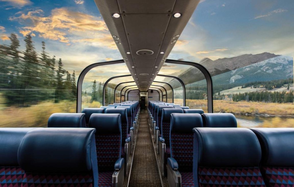 a observation car on a train with a nice view