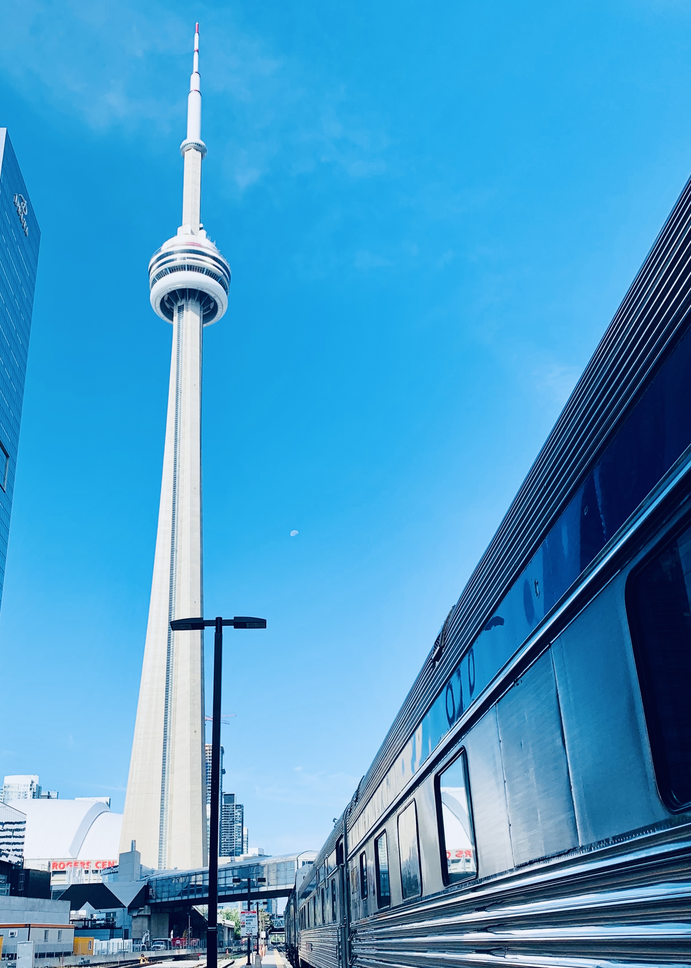 the CN tower and the Canadian train