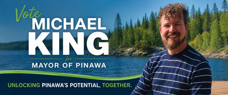 a banner ad for Michael King for Mayor of Pinawa